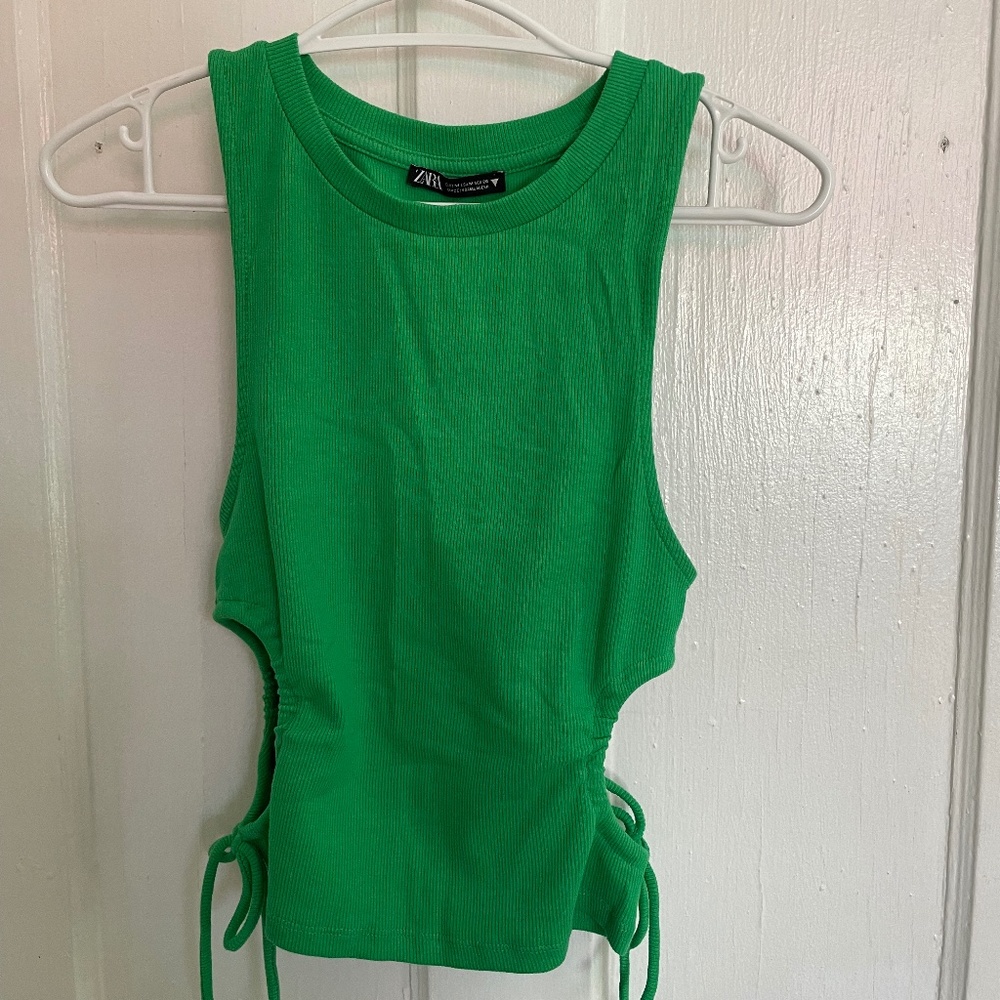 ZARA Ribbed Side-hole Tank Top